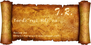 Terényi Róza névjegykártya